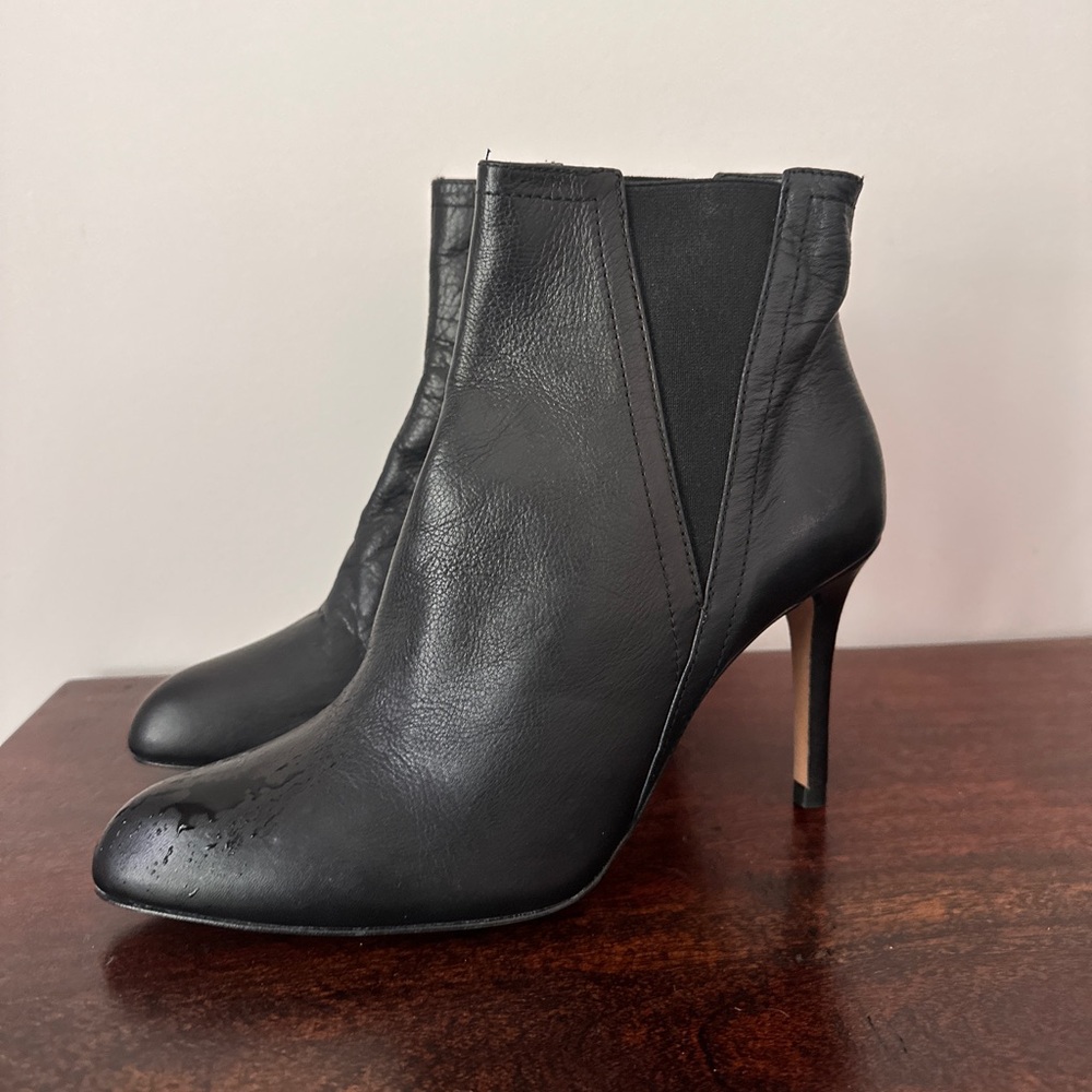 $50 -Zara - Black Leather Ankle Boots - Women Size 8 - NEVER WORN and with tags!
